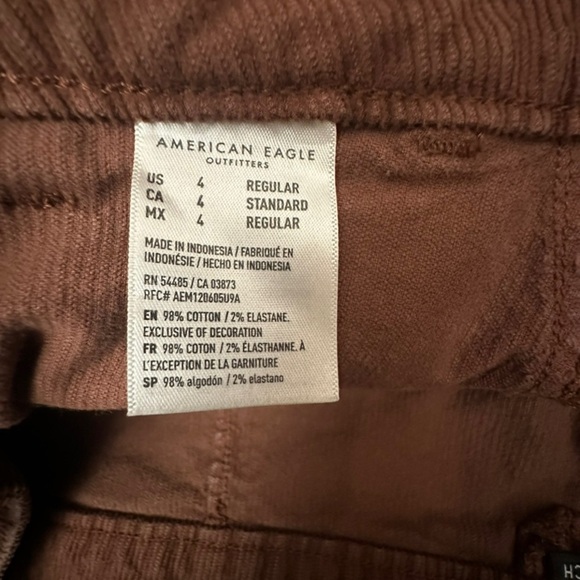 American Eagle (AEO) Brown High Rise Stretch Corduroy Mini Skirt ~ Sz 4 ~ NWOT - Picture 6 of 6